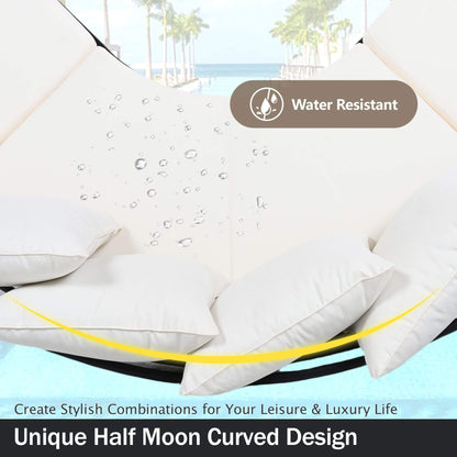 Curved 6‑Person Patio Sofa Set — 4.72" Cushions, Iron Frame & Adjustable Feet