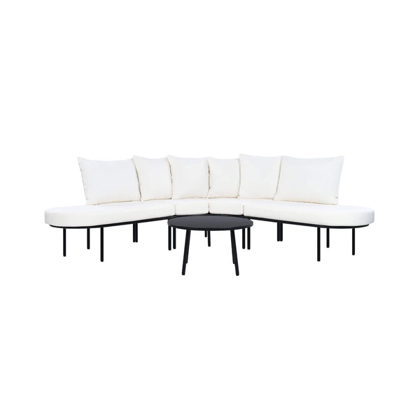 Curved 6‑Person Patio Sofa Set — 4.72" Cushions, Iron Frame & Adjustable Feet