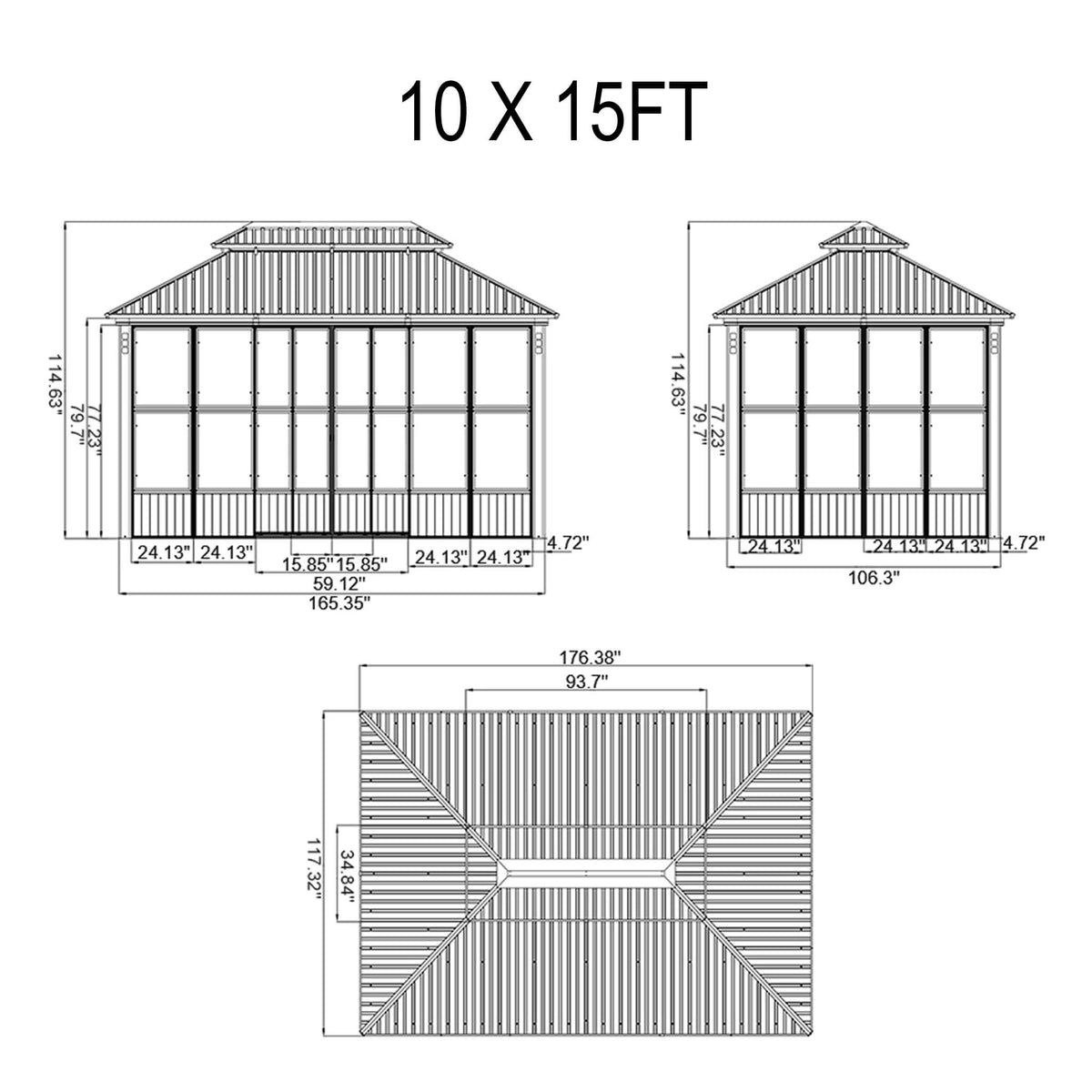 Outdoor Patio Solarium Sunroom – All‑Weather Aluminum Enclosed Garden Room with Sliding Doors