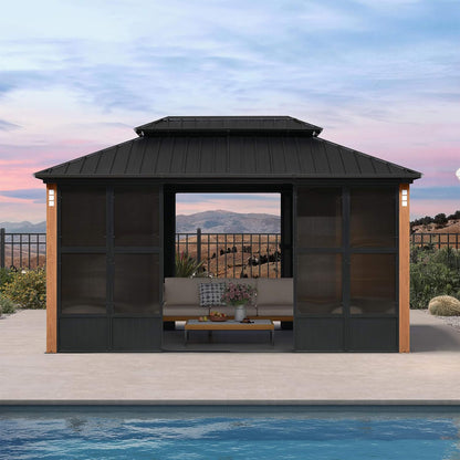 Outdoor Patio Solarium Sunroom – All‑Weather Aluminum Enclosed Garden Room with Sliding Doors
