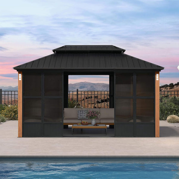 Outdoor Patio Solarium Sunroom – All‑Weather Aluminum Enclosed Garden Room with Sliding Doors