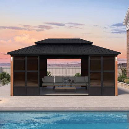 Outdoor Patio Solarium Sunroom – All‑Weather Aluminum Enclosed Garden Room with Sliding Doors