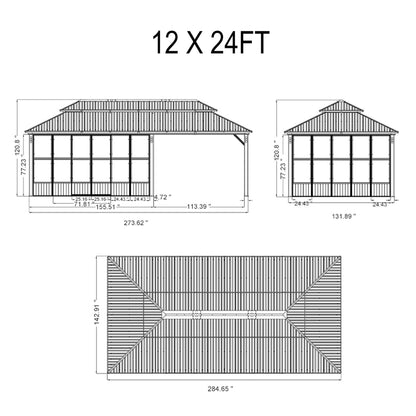 Outdoor Patio Solarium Sunroom – All‑Weather Aluminum Enclosed Garden Room with Sliding Doors