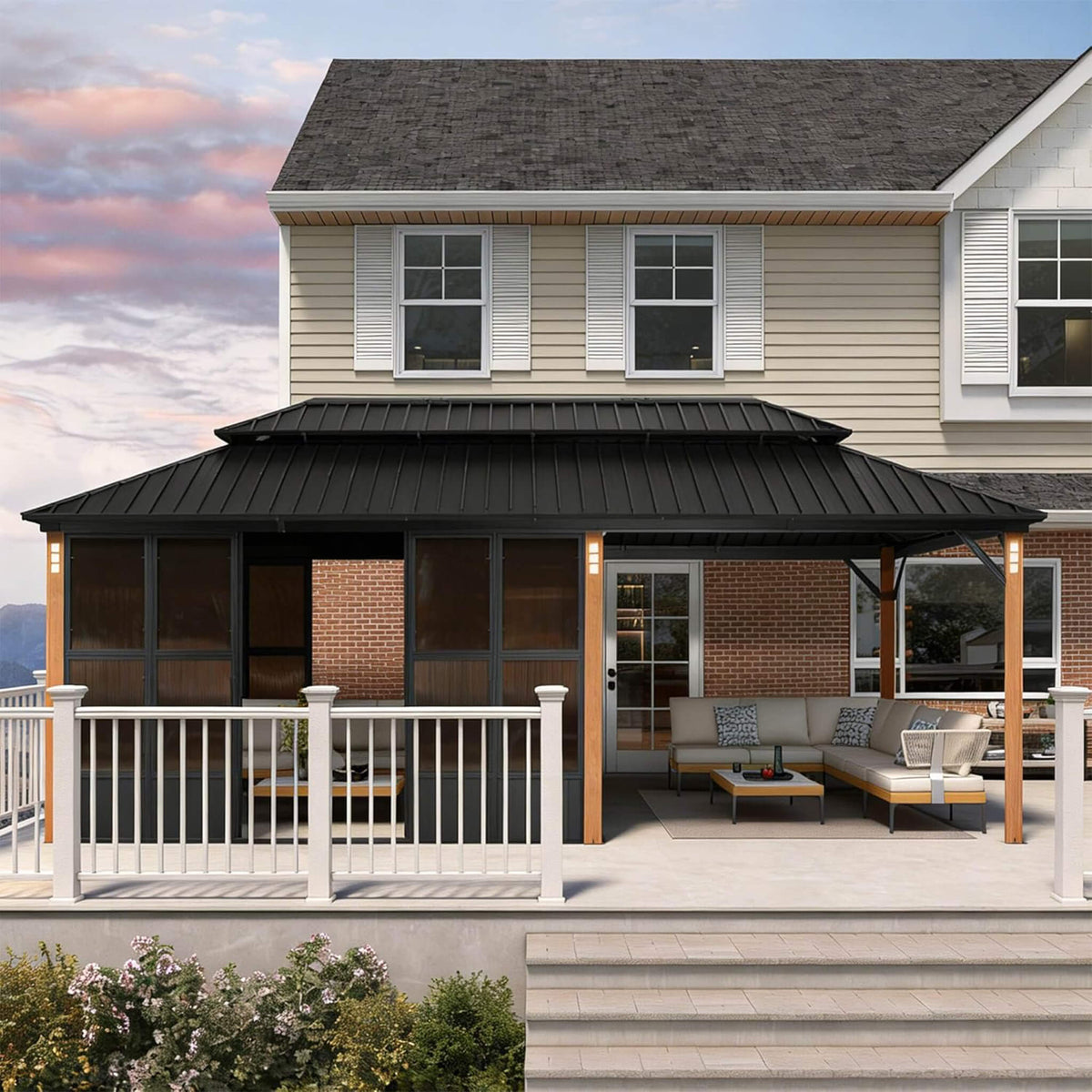 Outdoor Patio Solarium Sunroom – All‑Weather Aluminum Enclosed Garden Room with Sliding Doors