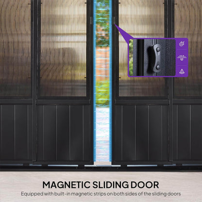Outdoor Patio Solarium Sunroom – All‑Weather Aluminum Enclosed Garden Room with Sliding Doors