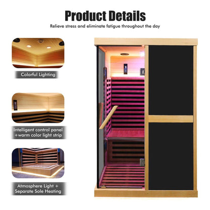 2‑Person V‑Shaped FAR Infrared Sauna Room
