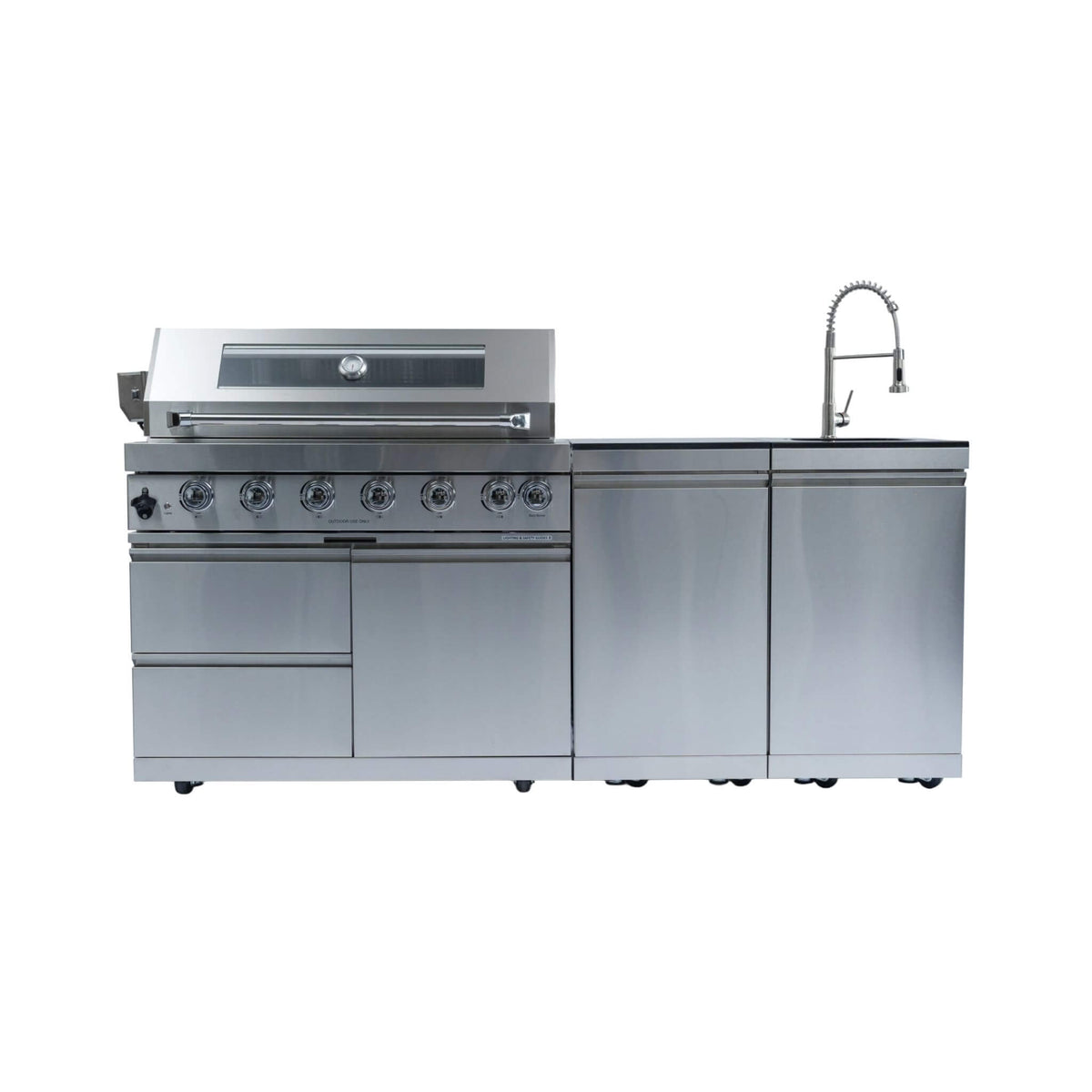 Castelle Flame Tuscany 96-inch 6‑Burner 85K BTU Propane Outdoor Kitchen Grill Island
