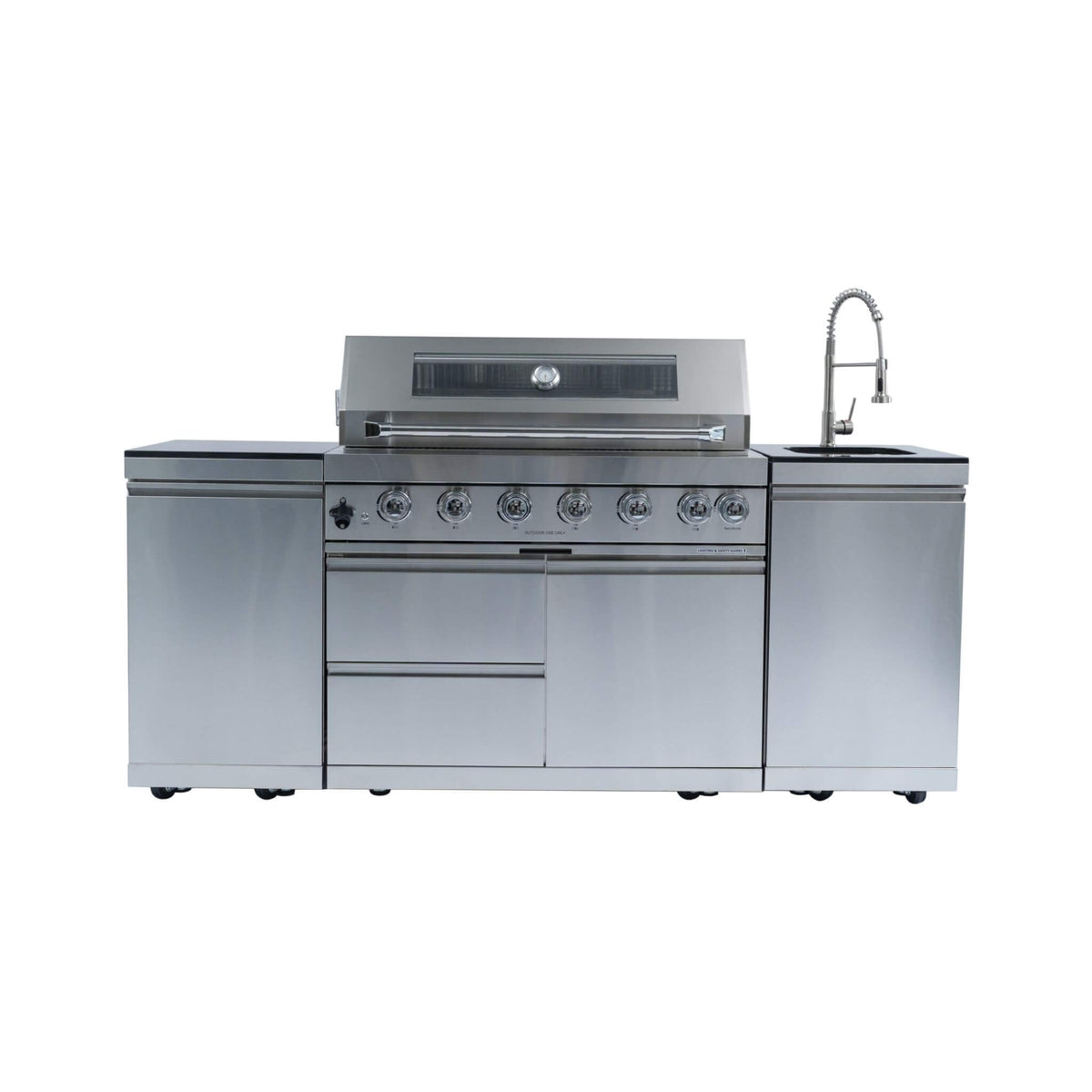 Castelle Flame Tuscany 96-inch 6‑Burner 85K BTU Propane Outdoor Kitchen Grill Island