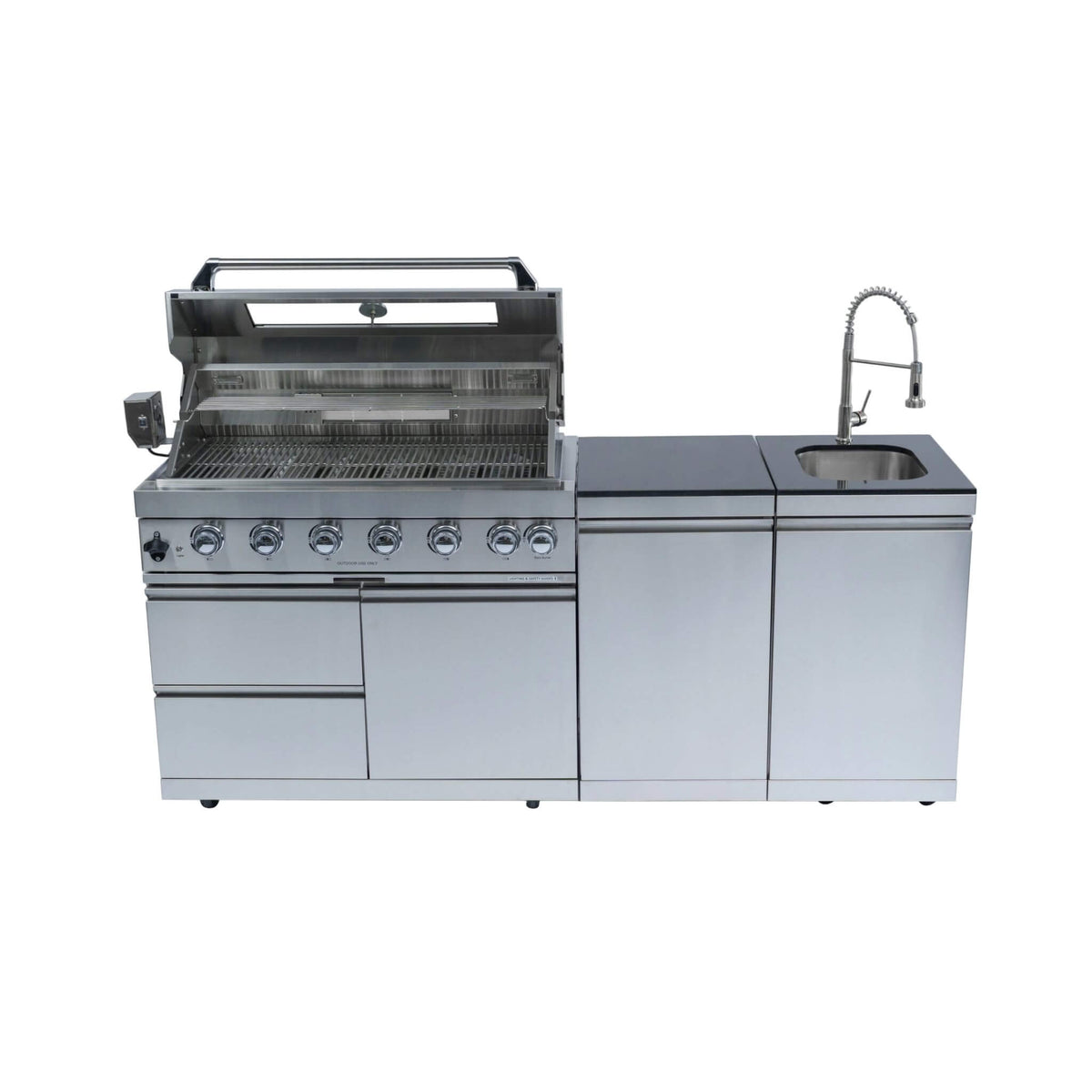Castelle Flame Tuscany 96-inch 6‑Burner 85K BTU Propane Outdoor Kitchen Grill Island