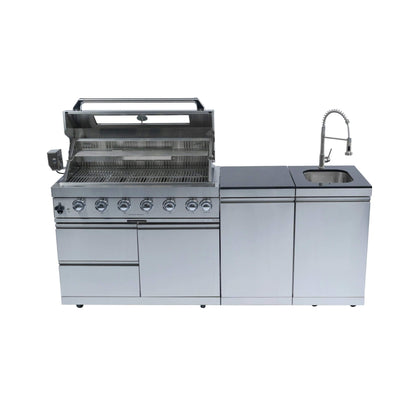 Castelle Flame Tuscany 96-inch 6‑Burner 85K BTU Propane Outdoor Kitchen Grill Island