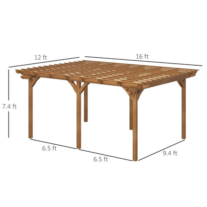 09X12FT Alora Premium Outdoor Wooden Grape Trellis Pergola