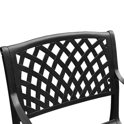 Aluminum 9pc Rectangular Patio Dining Set, Lazy Susans, Eight Chairs