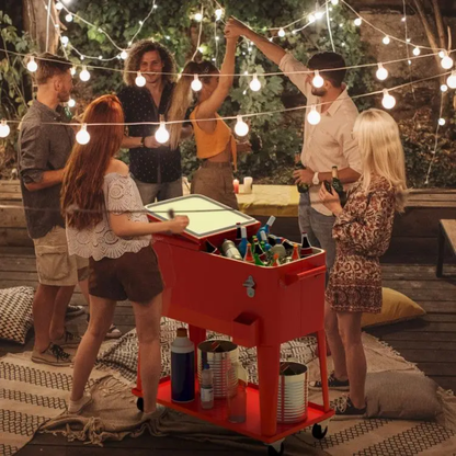 Rolling Party Cooler Ice Chest – Portable Outdoor Beverage Cart with Wheels