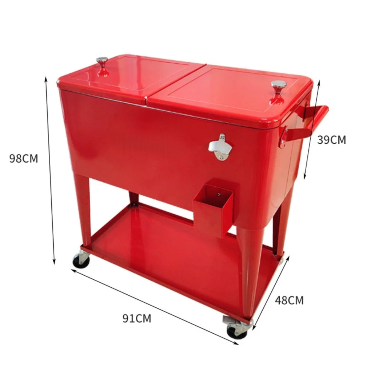 Rolling Party Cooler Ice Chest – Portable Outdoor Beverage Cart with Wheels