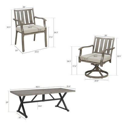 Azur 82.5"  Rectangular Outdoor Dining Set with Sunbrella® Cushions