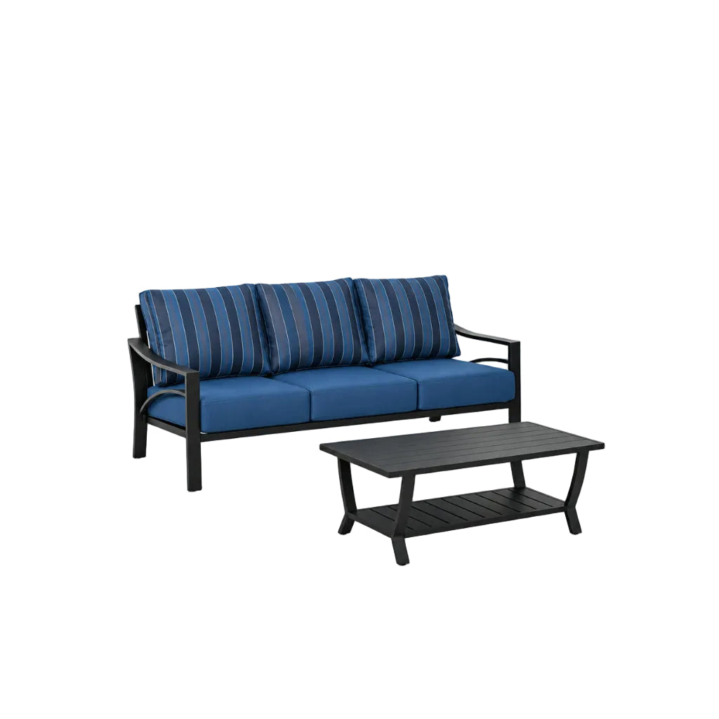 Jarvis 2-Piece Aluminum Sofa Set with Coffee Table