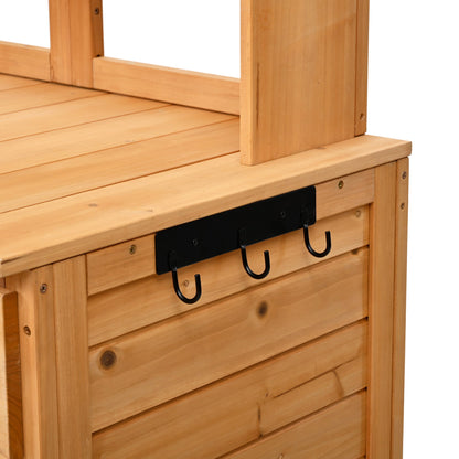 65.7" Wooden Garden Potting Bench with Hutch – 6 Drawers, 2 Storage Cabinets & Adjustable Shelves