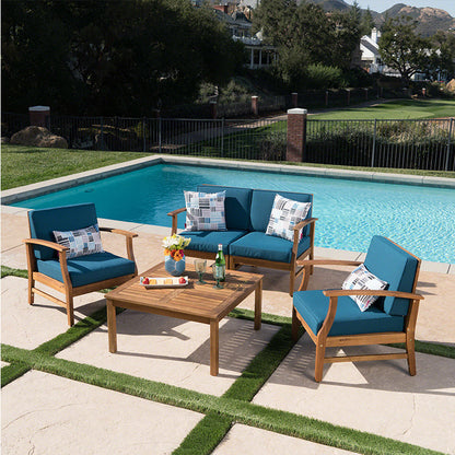 U.S. Garden Furniture 4 pcs Teak Acacia Wood Chair patio Set