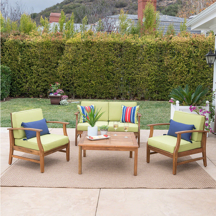 U.S. Garden Furniture 4 pcs Teak Acacia Wood Chair patio Set