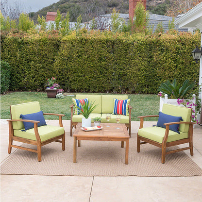 U.S. Garden Furniture 4 pcs Teak Acacia Wood Chair patio Set