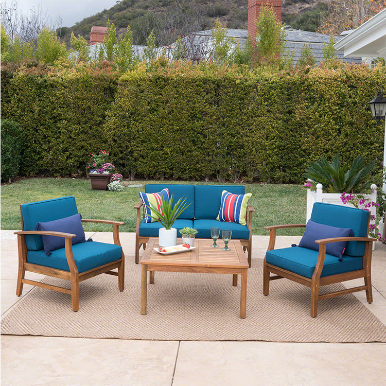 U.S. Garden Furniture 4 pcs Teak Acacia Wood Chair patio Set