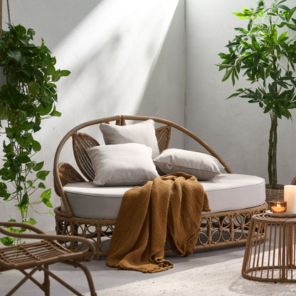 Patio Furniture Outdoor Daybed with Wicker Rattan