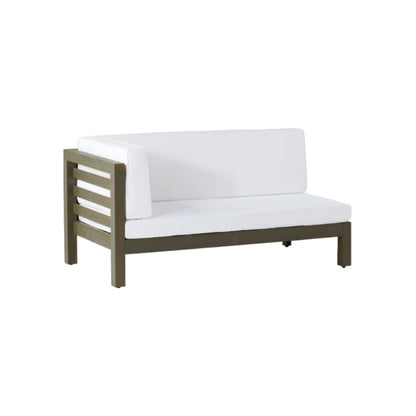Oana Corner Bench Patio Furniture Set with Acacia Wood - White